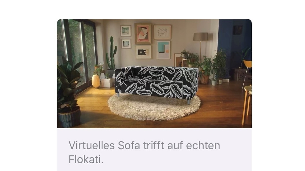 AR_Ikea_Virtuelles Sofa trifft auf echten Flokati Ikea